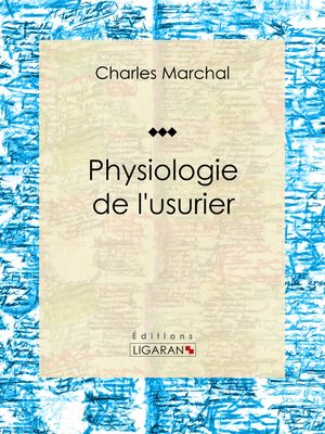 cover image of Physiologie de l'usurier